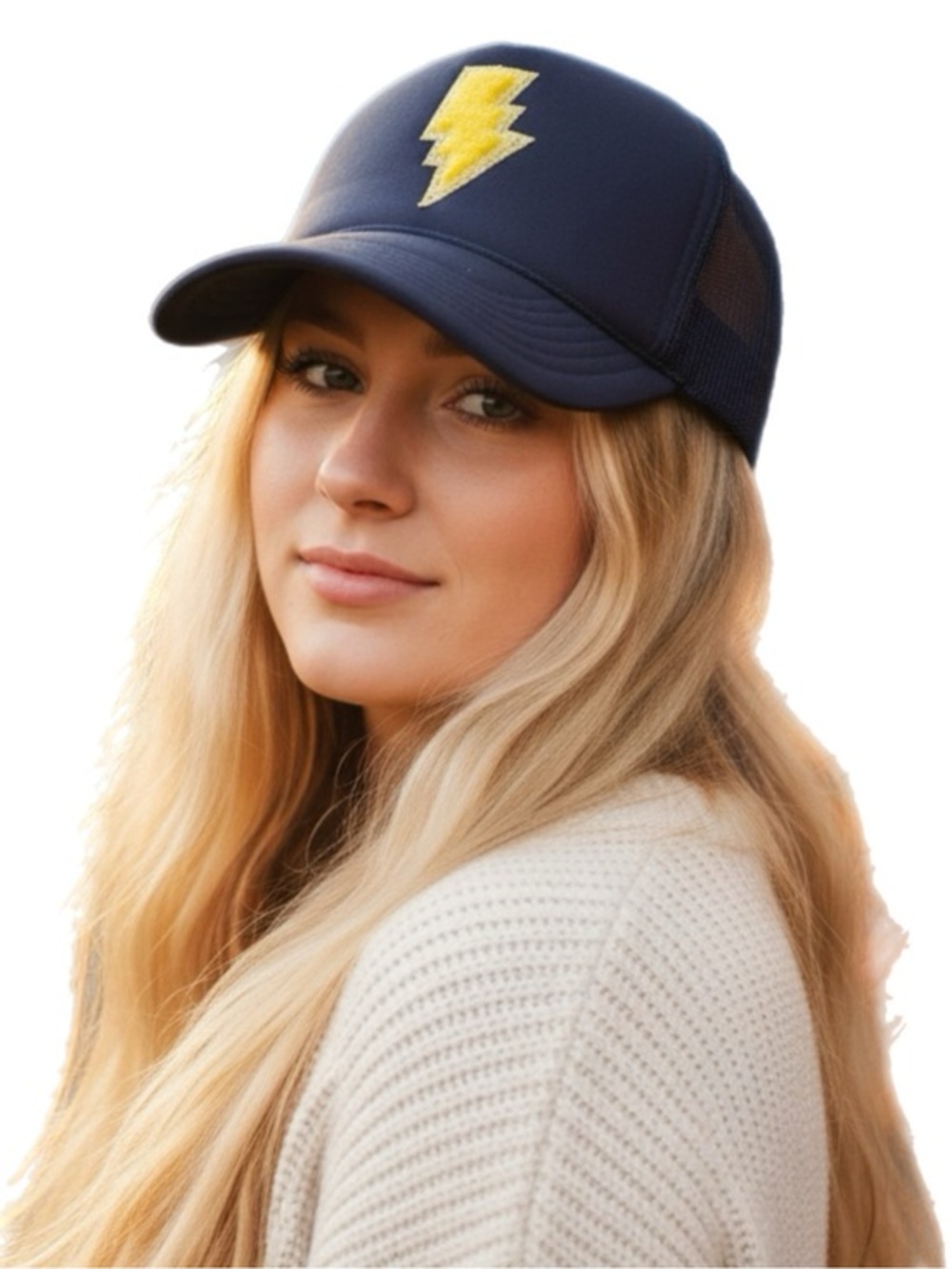 OTTO | Navy & Yellow Lightning Bolt Hat POSHFEST 2024 Exclusive Swag Trucker Hat